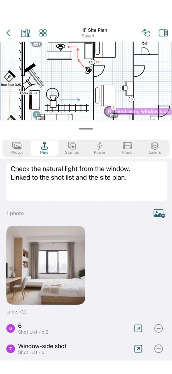 A Pin's details on iPhone.